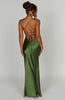 Jocelyn | Elegantes seidiges Satin Maxikleid