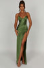Jocelyn | Elegantes seidiges Satin Maxikleid