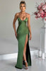 Jocelyn | Elegantes seidiges Satin Maxikleid