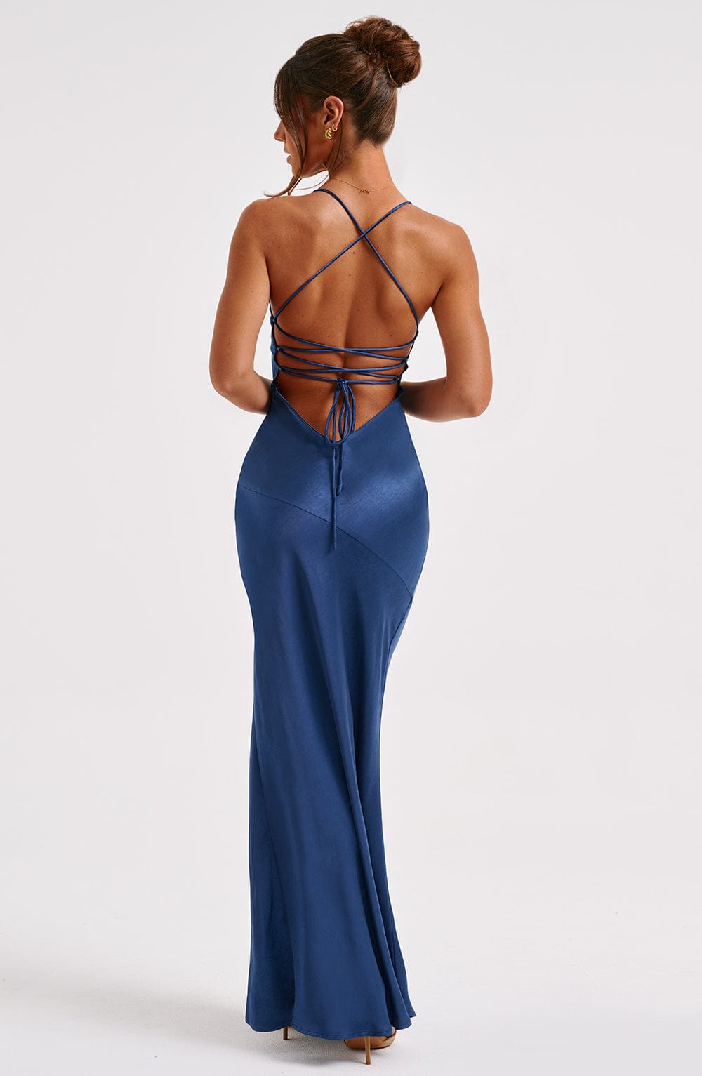 Jocelyn | Elegantes seidiges Satin Maxikleid