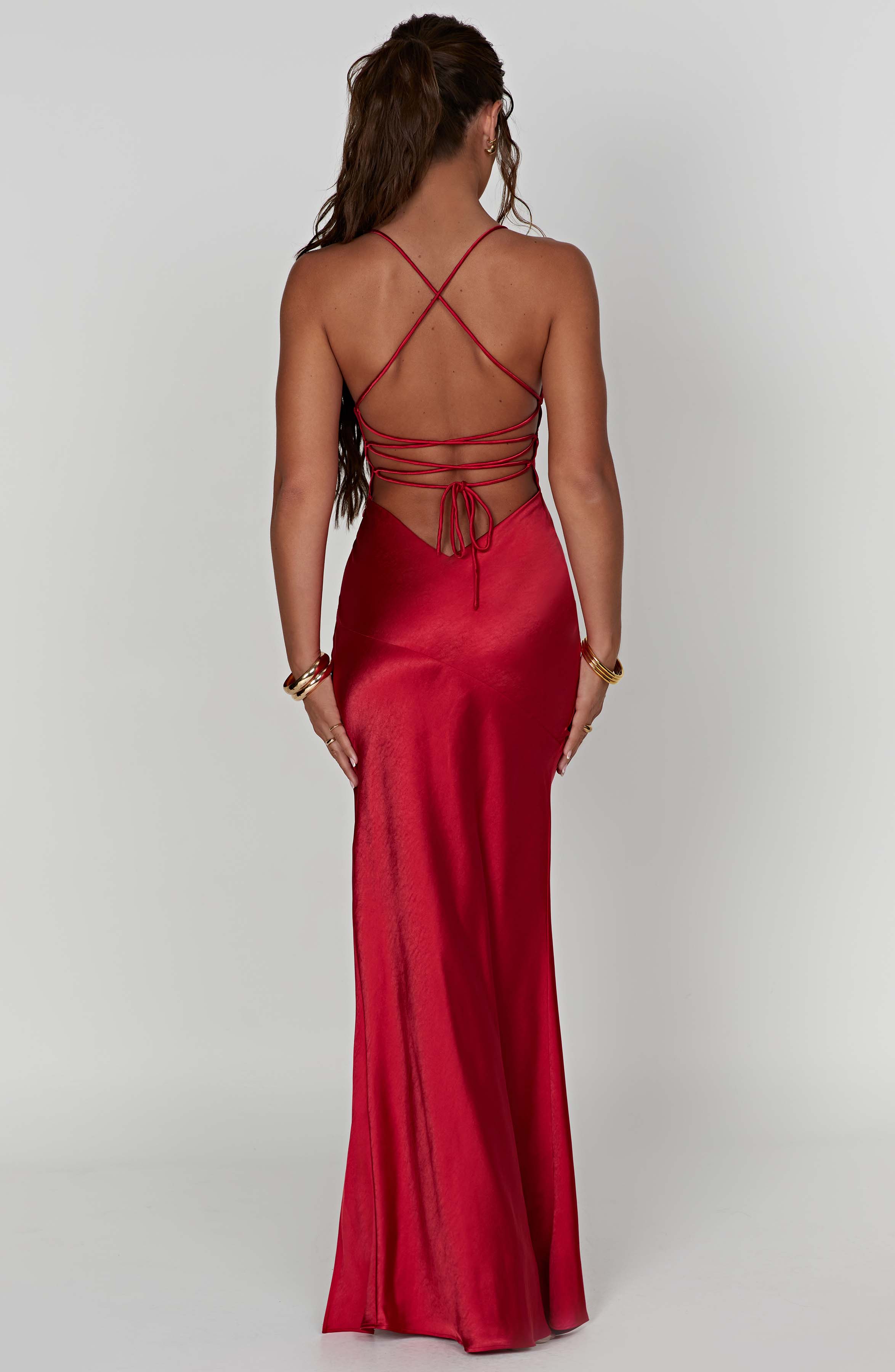 Jocelyn | Elegantes seidiges Satin Maxikleid