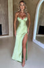 Jocelyn | Elegantes seidiges Satin Maxikleid