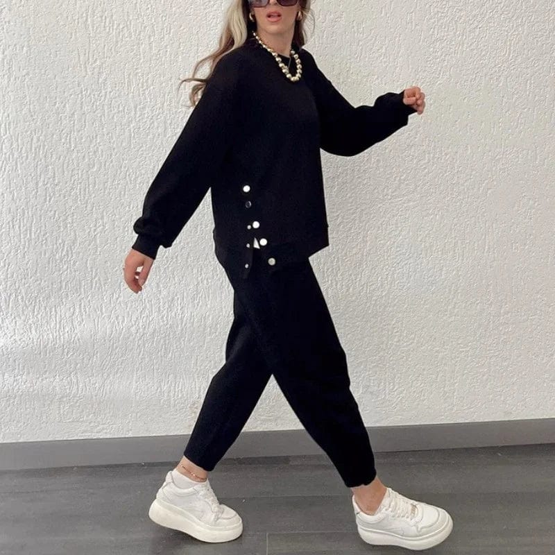Isa | Elegantes Set aus Oberteil und Hose - Casual set - Aprikose / S