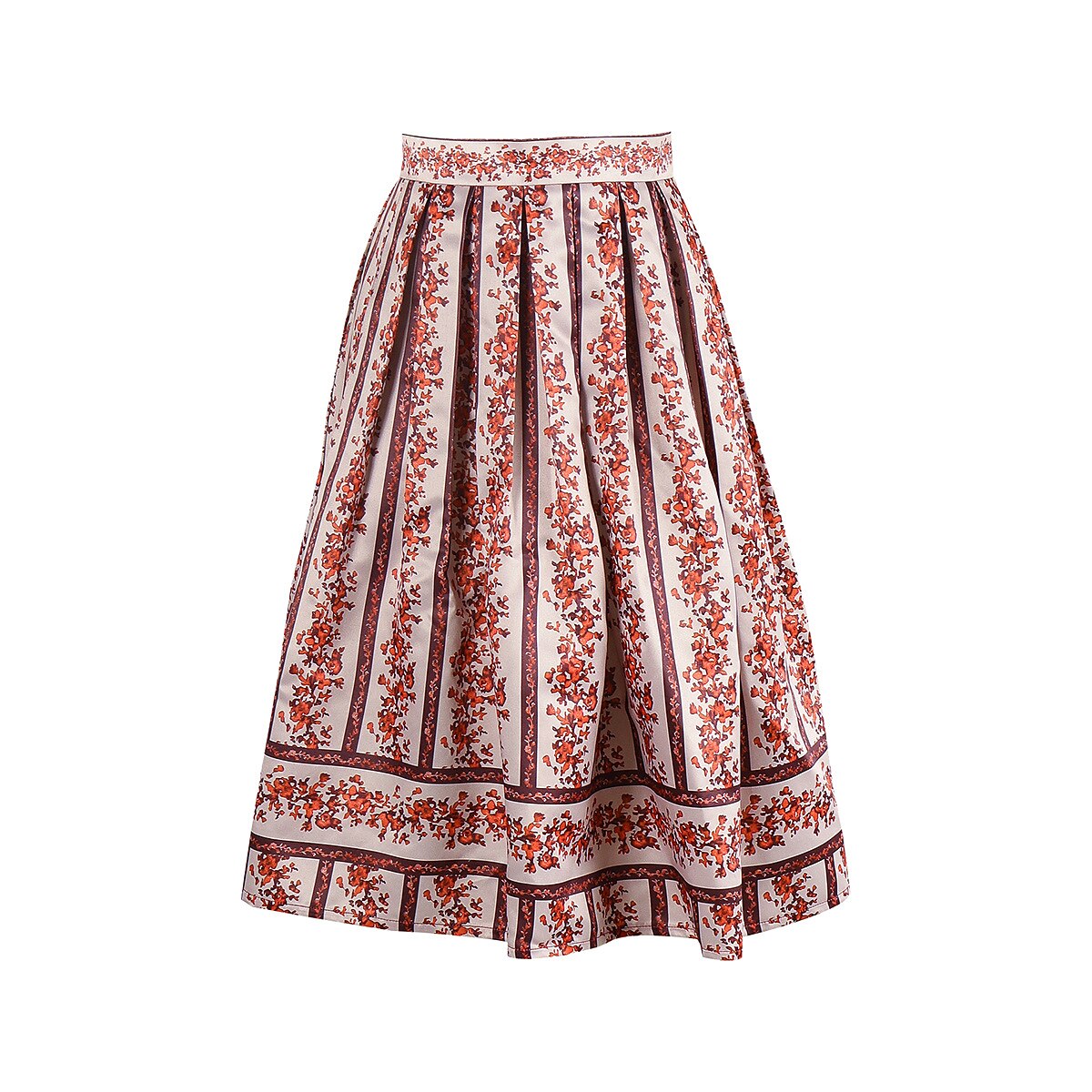 Oktoberfest Bayerischer rosa Midirock mit Blumenmuster