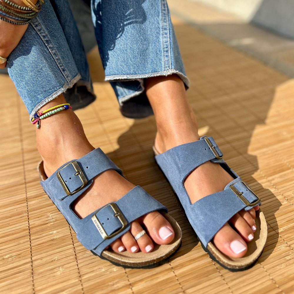 Polla | Wildleder Sandalen mit doppeltem Riemen