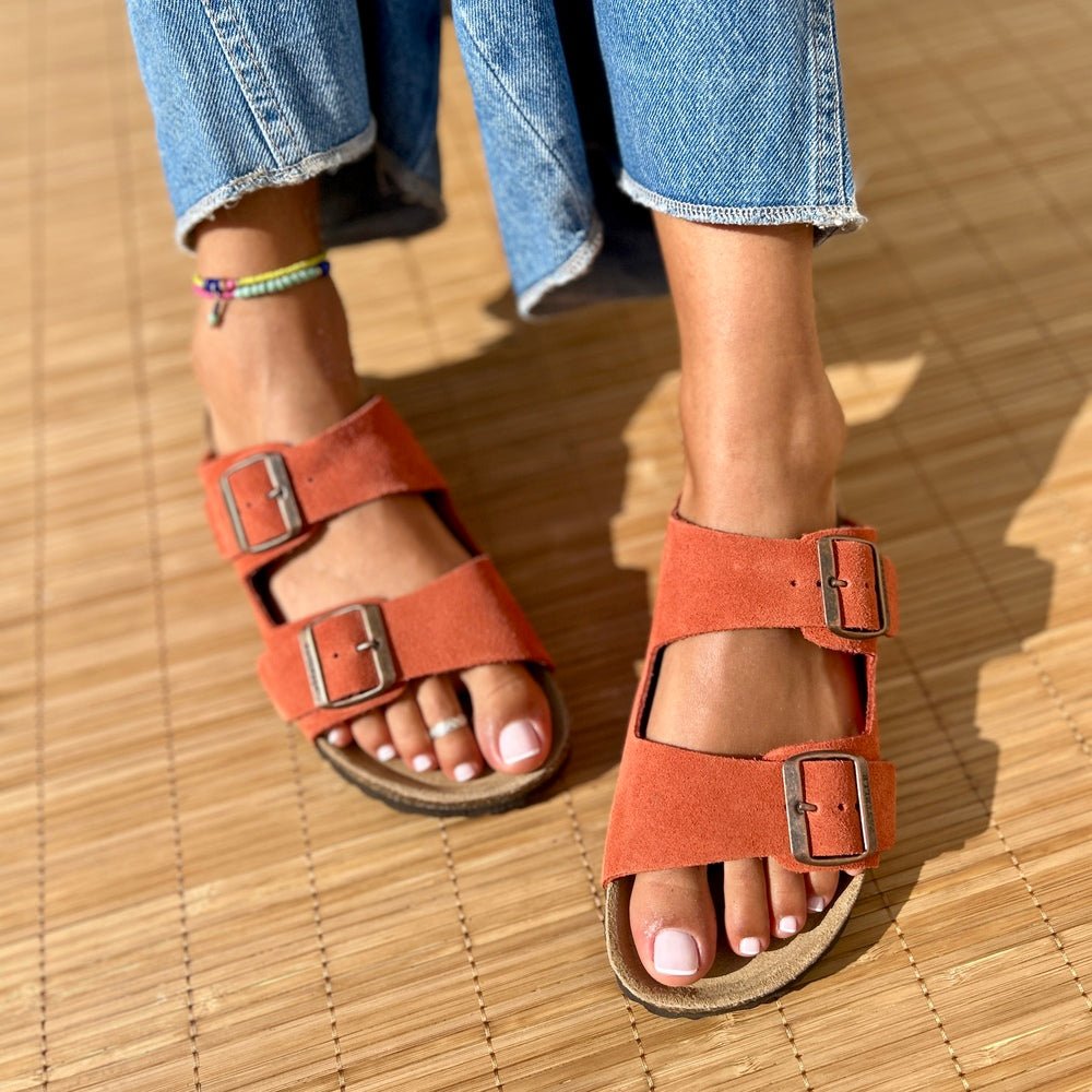 Polla | Wildleder Sandalen mit doppeltem Riemen