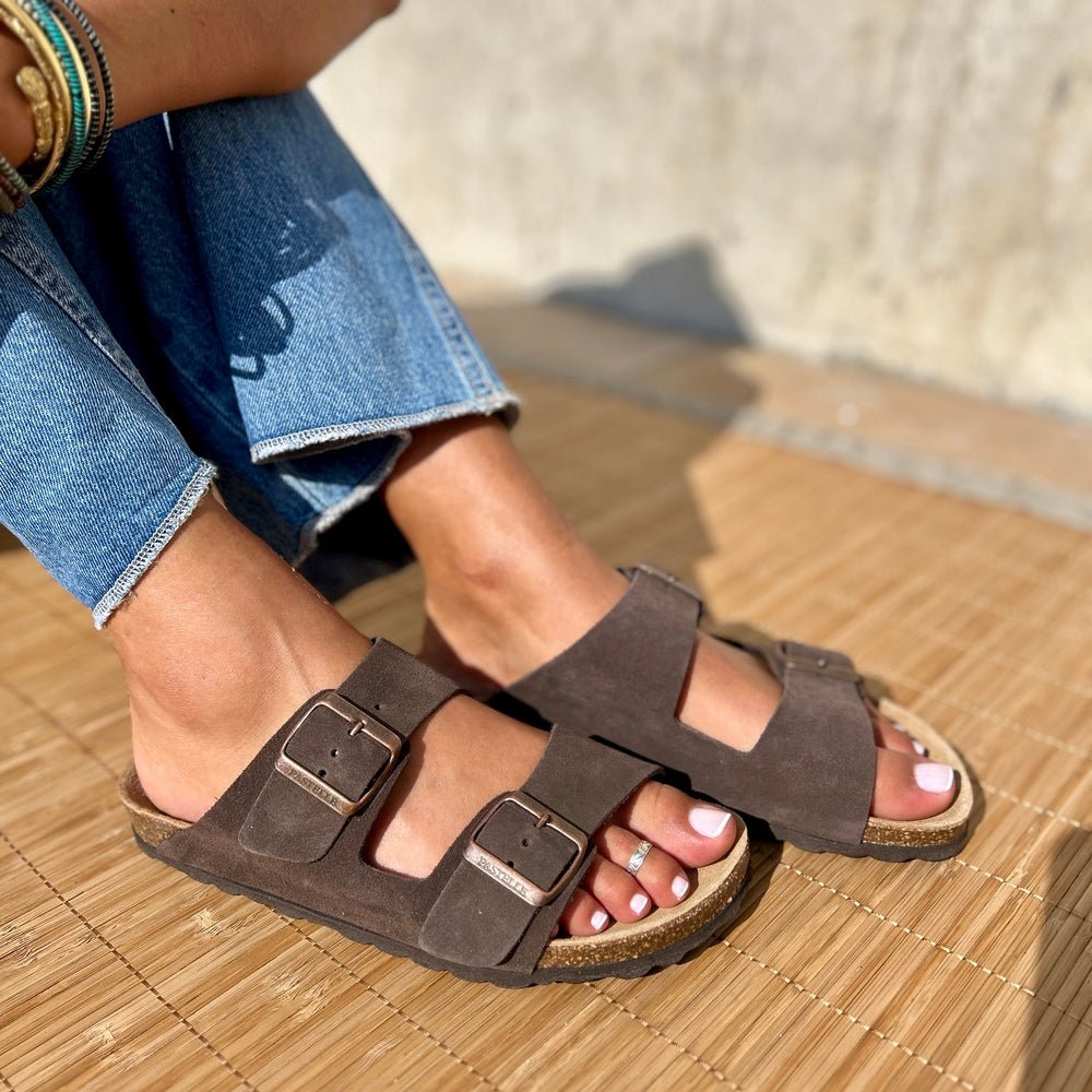 Polla | Wildleder Sandalen mit doppeltem Riemen