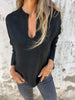Lyra - V-Ausschnitt Top Med Long - Women Top - Schwarze / S