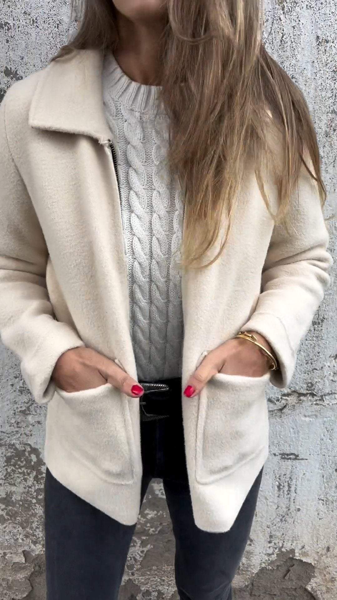 Zoe™ | Zeitlose Strickjacke - Weiß / S