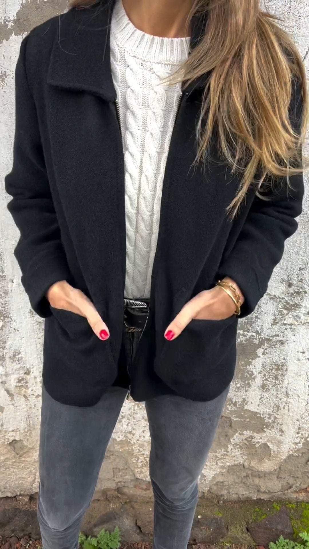 Zoe™ | Zeitlose Strickjacke - Schwarz / S