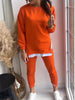 Adriana | Damen Patchwork Zweiteiliges Top und Hose Sweatshirt - Orange / S