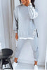 Adriana | Damen Patchwork Zweiteiliges Top und Hose Sweatshirt - Grau / S