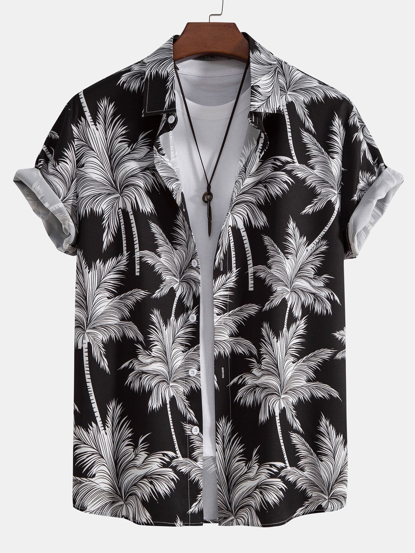 Bradly | Hemd mit Palmenprint und stylische Badeshorts