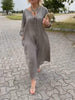 Amy | Leichtes Kleid aus Baumwolle und Leinen mit V-Ausschnitt