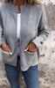 Mara | Reißverschluss-Strickjacke aus Baumwolle - Grau / S