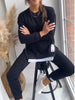 Adriana | Damen Patchwork Zweiteiliges Top und Hose Sweatshirt - Schwarz / S