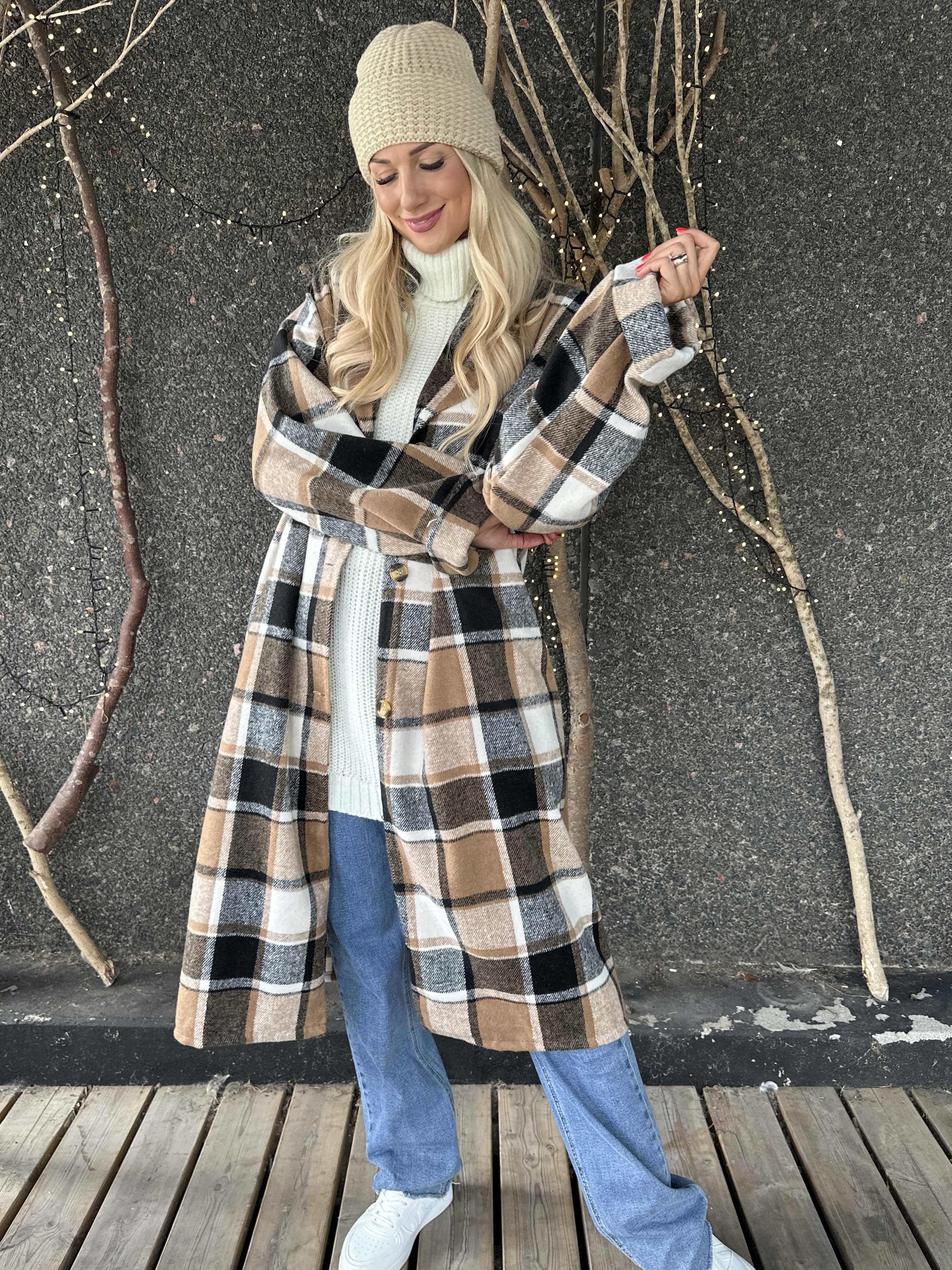 Karolyn | Kariertes Viskose-Hemdkleid