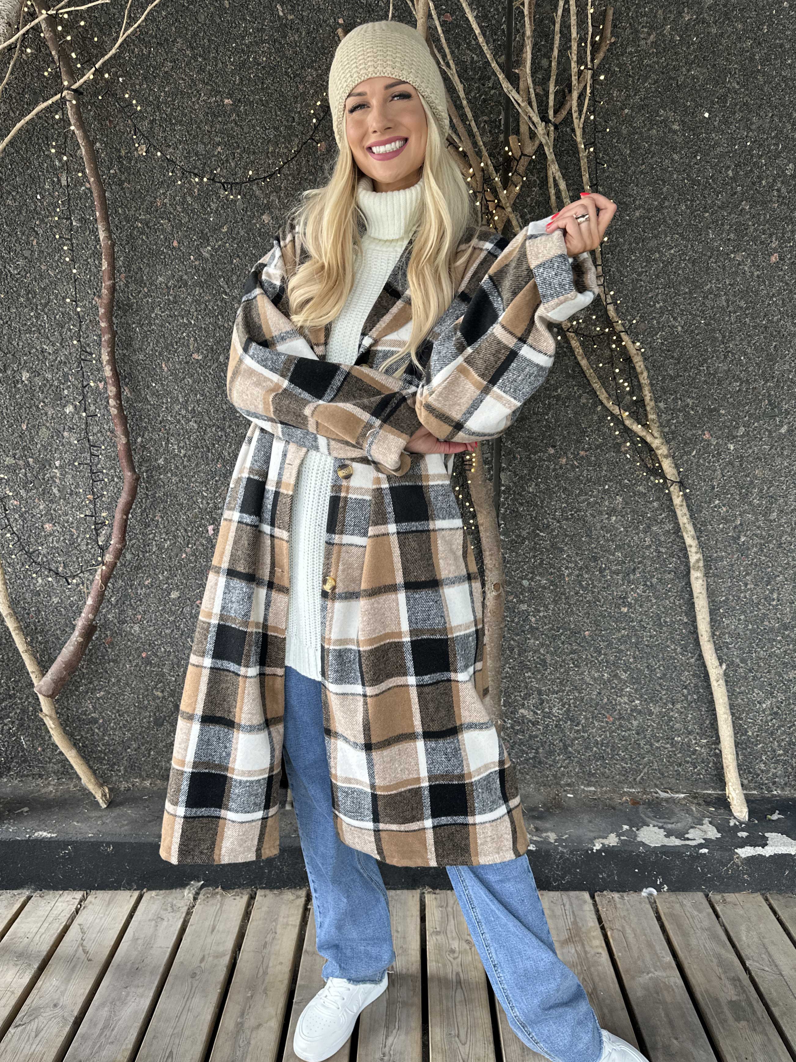 Karolyn | Kariertes Viskose-Hemdkleid