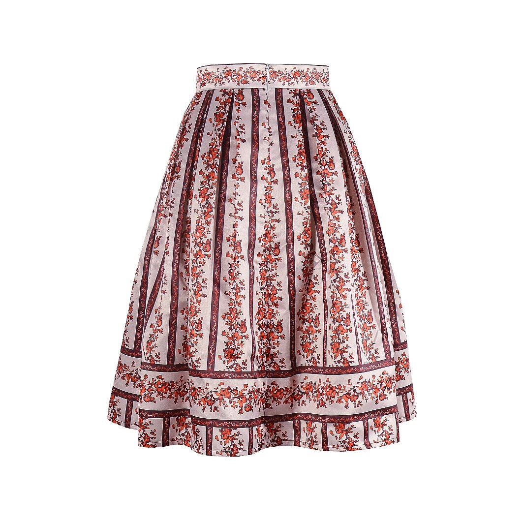 Oktoberfest Bayerischer rosa Midirock mit Blumenmuster