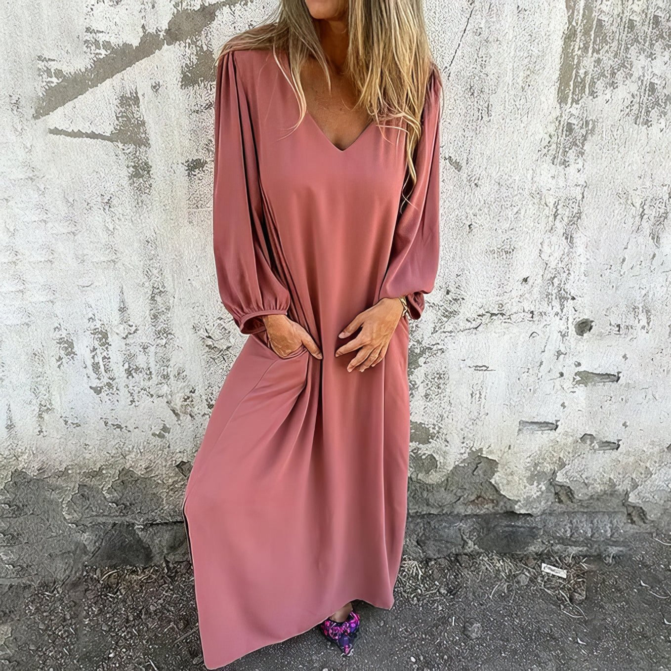 Skye™ | Langes Boho-Kleid mit praktischen Taschen