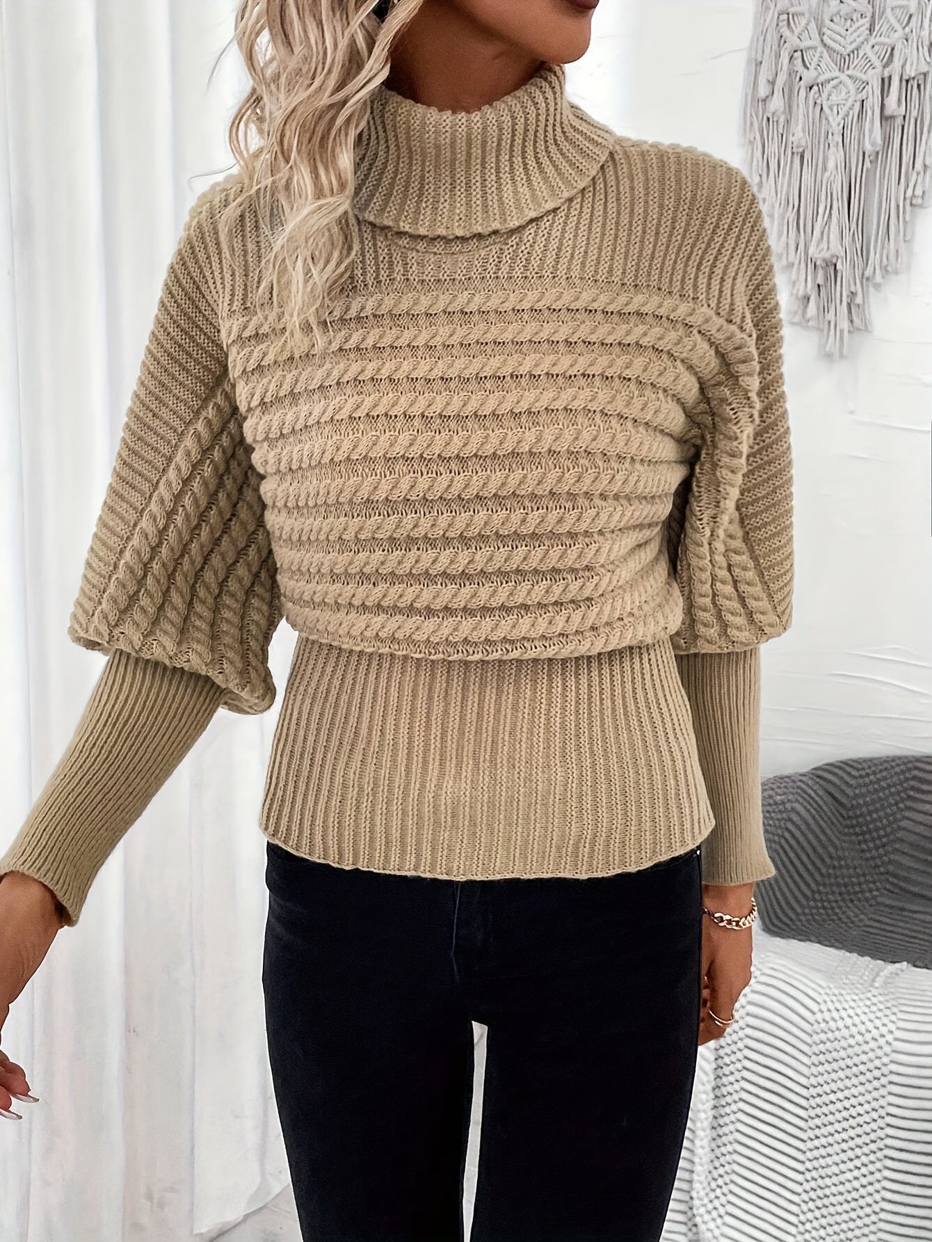 Ivysia | Schlichter Rollkragen-Strickpullover