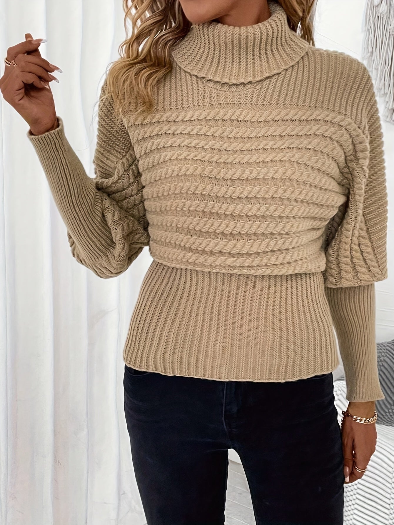 Ivysia | Schlichter Rollkragen-Strickpullover