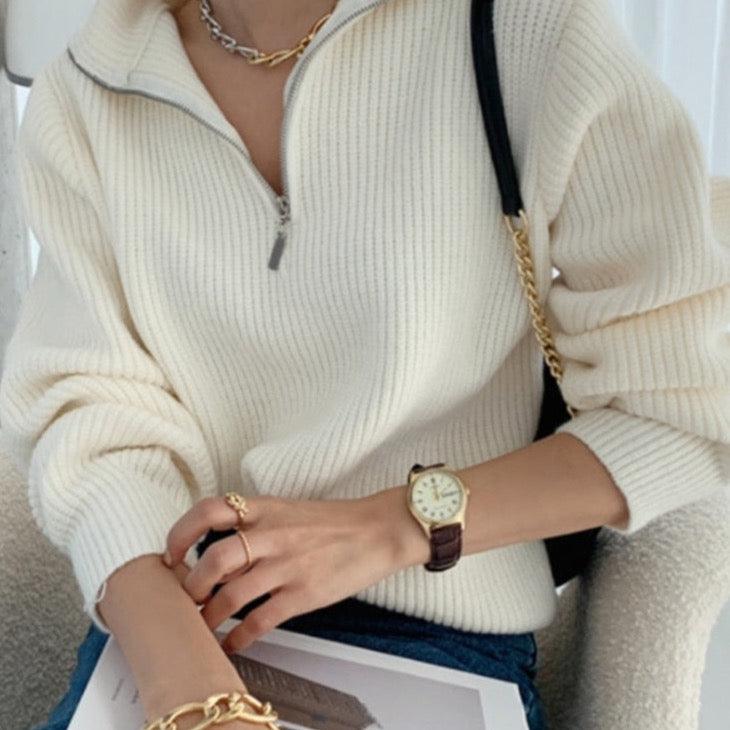 Leona | Lockerer Langarm-Pullover