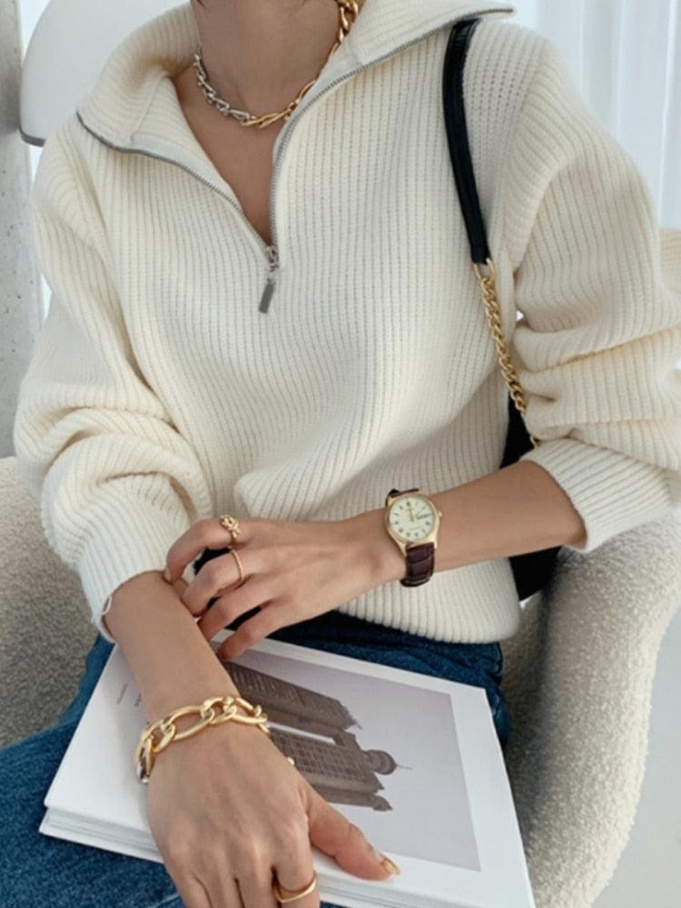 Leona | Lockerer Langarm-Pullover