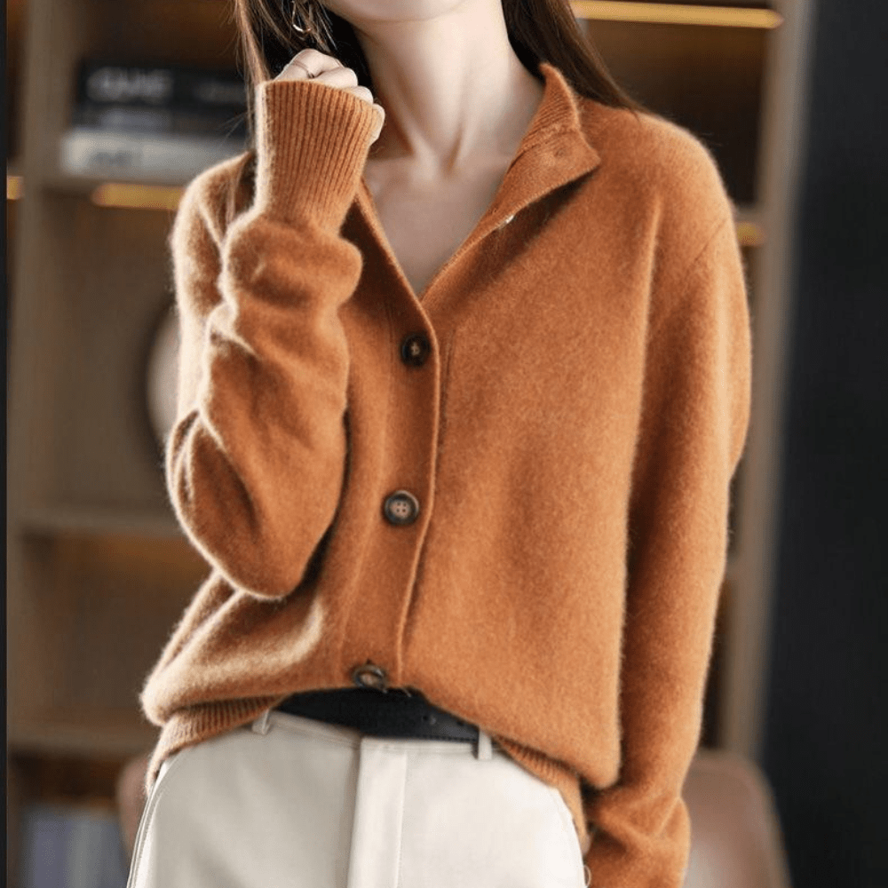 Luxara | Bequemer und stilvoller Cardigan - S / Orange