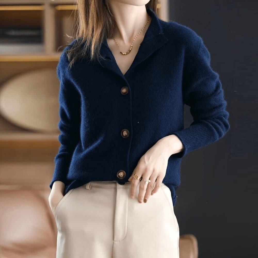Luxara | Bequemer und stilvoller Cardigan - S / Dunkelblau