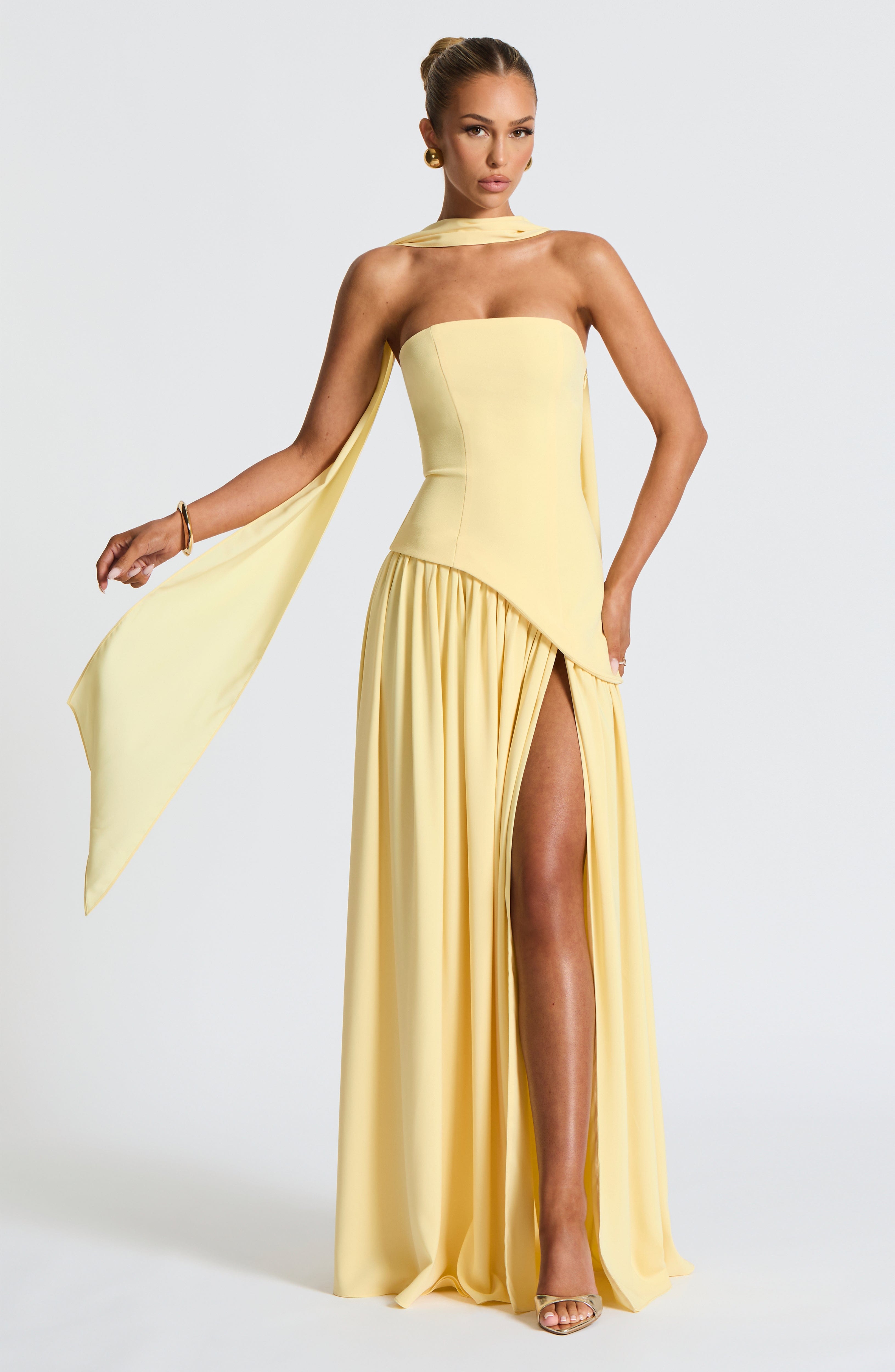 Laura | Elegantes trägerloses Maxikleid für Damen