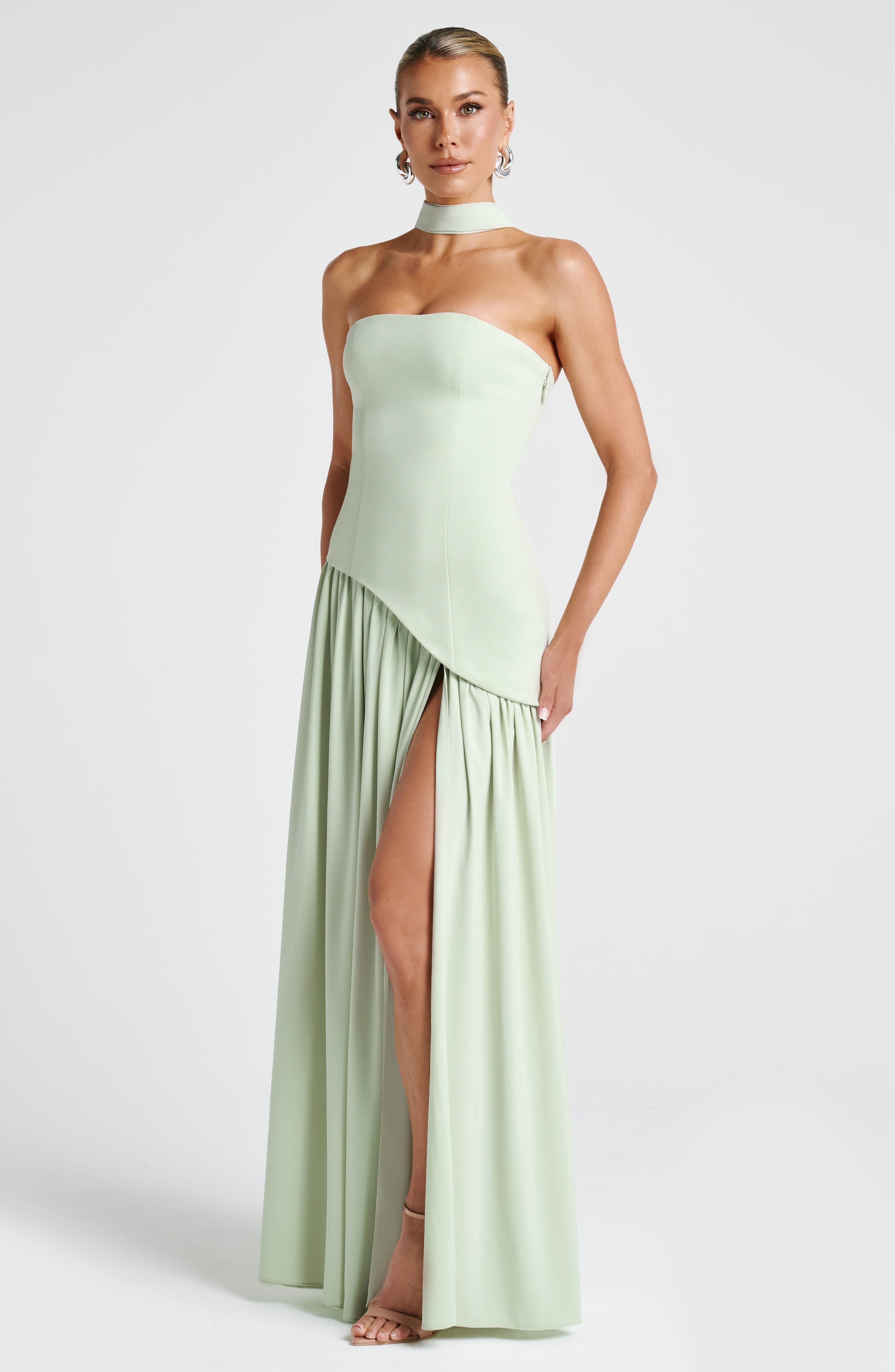 Laura | Elegantes trägerloses Maxikleid für Damen