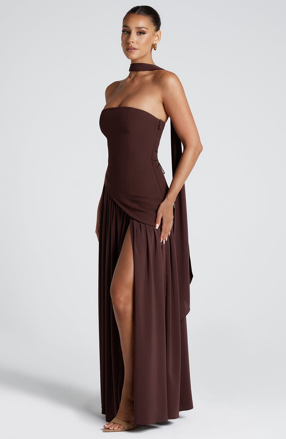 Laura | Elegantes trägerloses Maxikleid für Damen