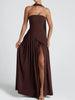 Amaris | stilvolles Maxikleid mit Schlitz und Schleifendetail