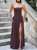 Amaris | stilvolles Maxikleid mit Schlitz und Schleifendetail