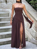Amaris | stilvolles Maxikleid mit Schlitz und Schleifendetail