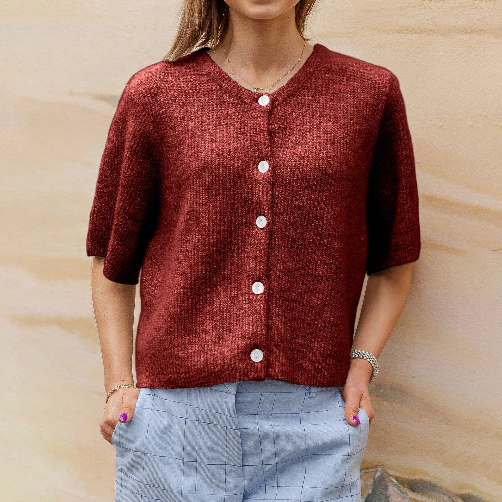 Mycah | Kurzärmelige Strickjacke