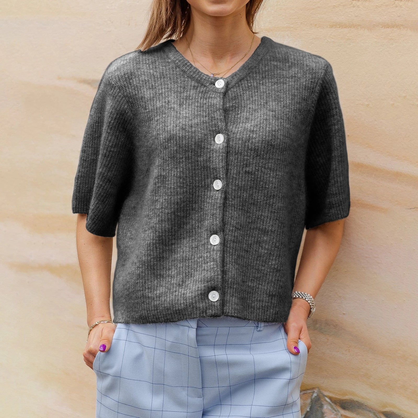 Mycah | Kurzärmelige Strickjacke