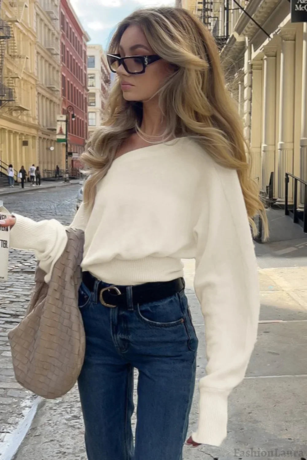 Nadine | Schulterfreier Strickpullover