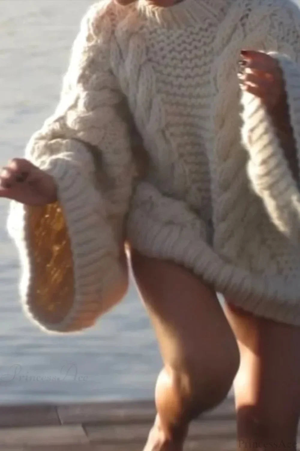 Maizha | Grobstrickpullover Mit Rundhalsausschnitt