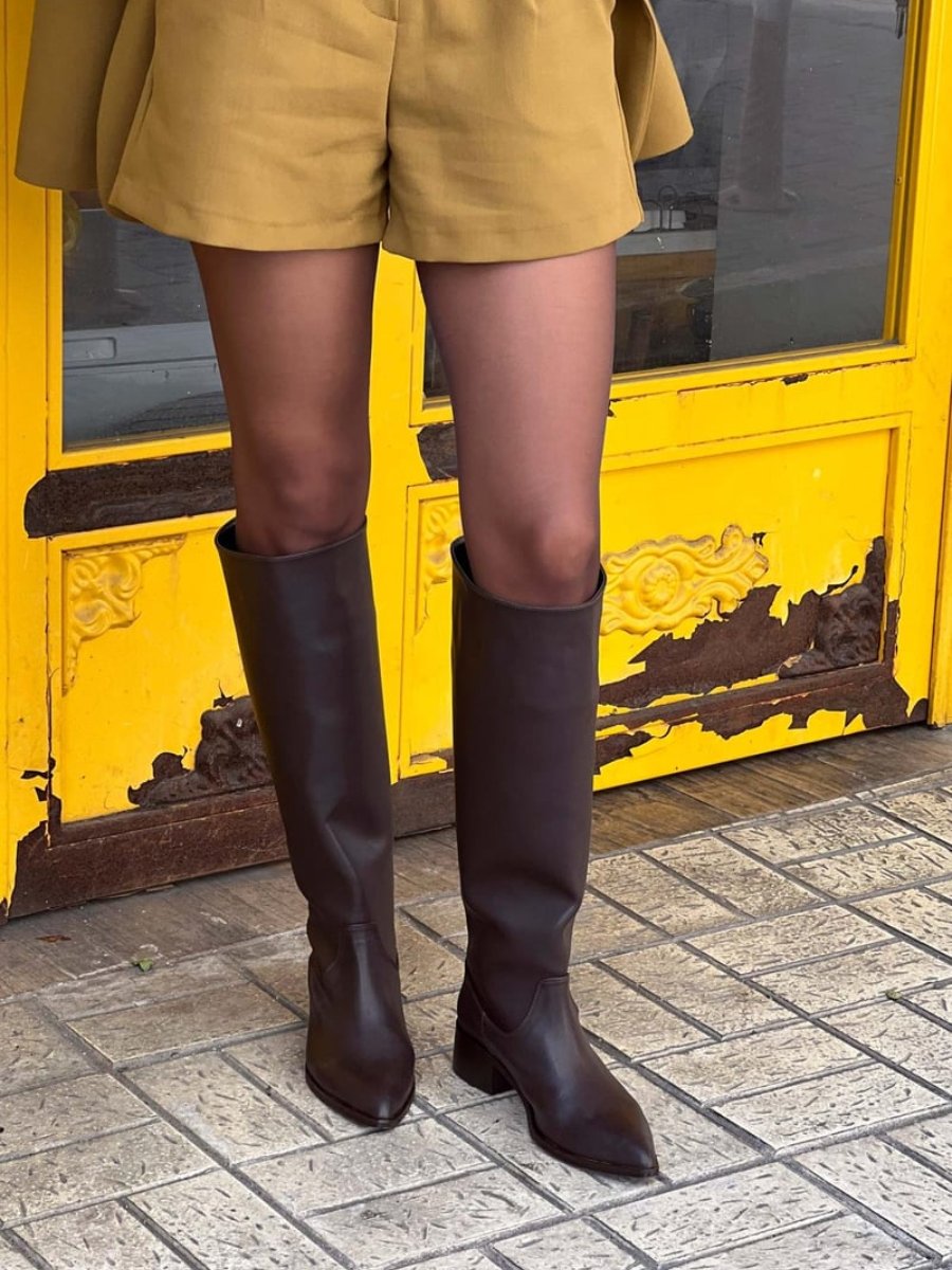 Talia | Kniehohe Damenstiefel - Braun / 35