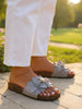 Henley | elegante Damen-Flip-Flops mit floralen Details