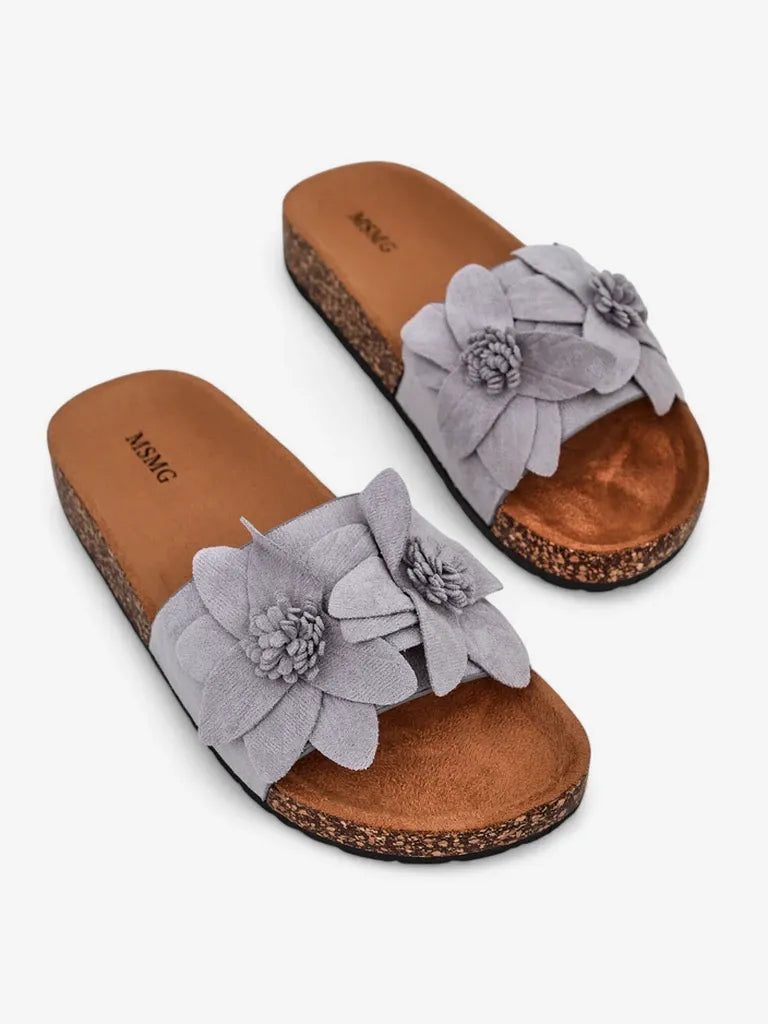 Henley | elegante Damen-Flip-Flops mit floralen Details