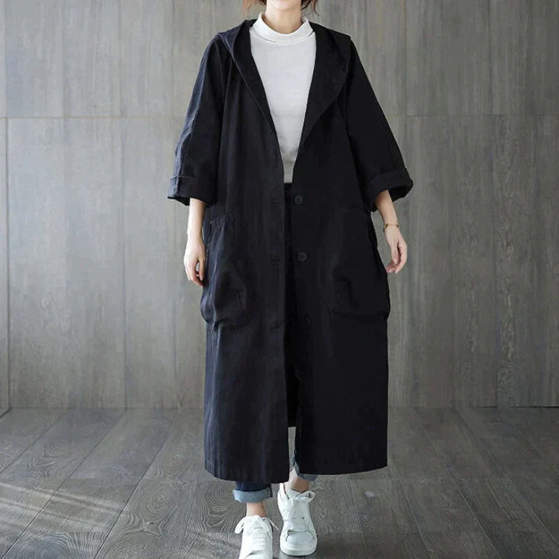 THALIA | ÜBERGRÖSSER TRENCHCOAT - Schwarz / Einheitsgröße