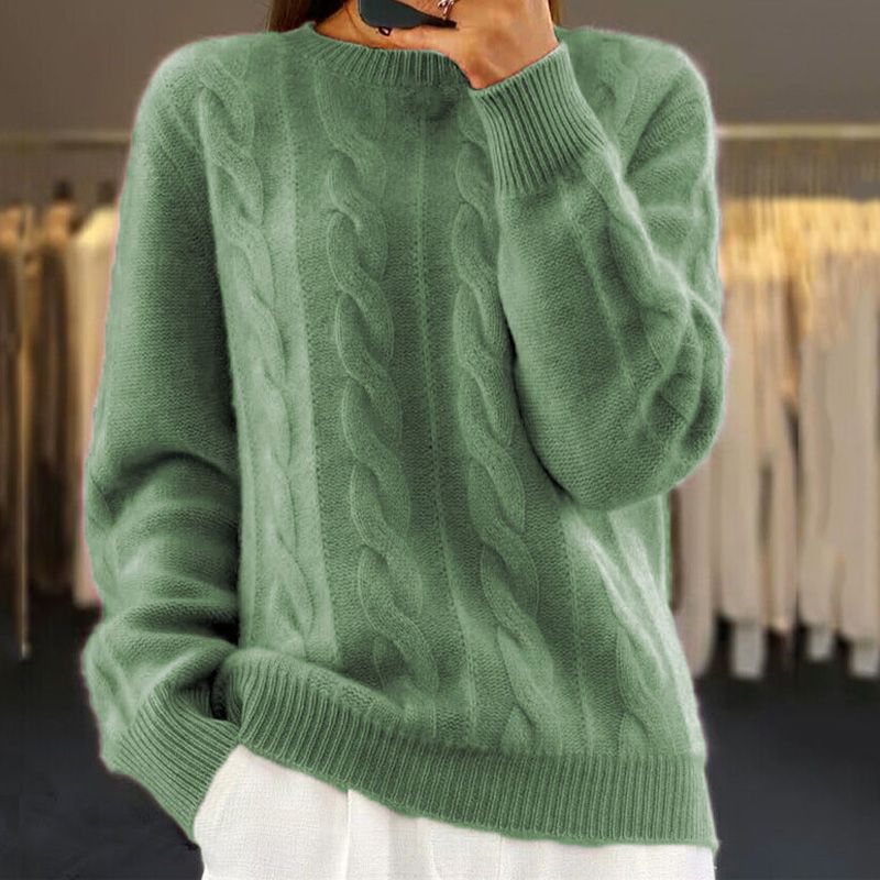 Flora™ | Flauschiger Strickpullover - Sweaters - Grün / S
