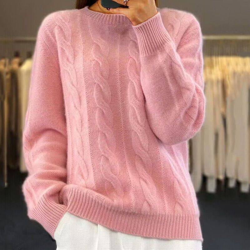 Flora™ | Flauschiger Strickpullover - Sweaters - Rosa / S