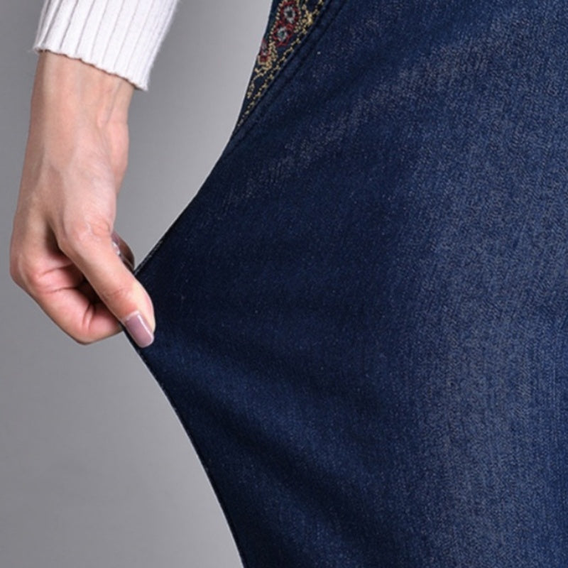 Jenni | Denim-Hose mit elastischer Taille und Taschen