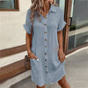 Benj | Bequemes Freizeithemd-Kleid mit Knopfleiste