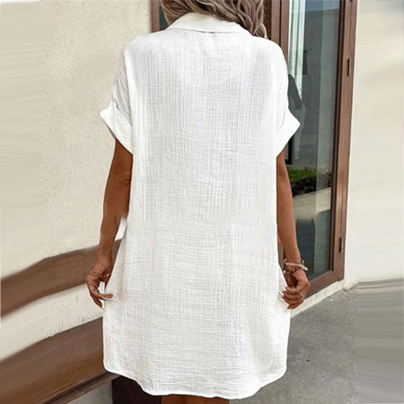 Benj | Bequemes Freizeithemd-Kleid mit Knopfleiste