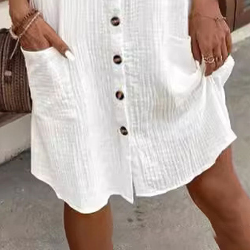 Benj | Bequemes Freizeithemd-Kleid mit Knopfleiste